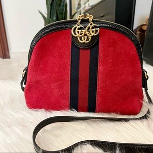 Gucci Ophidia Red Suede Small Crossbody